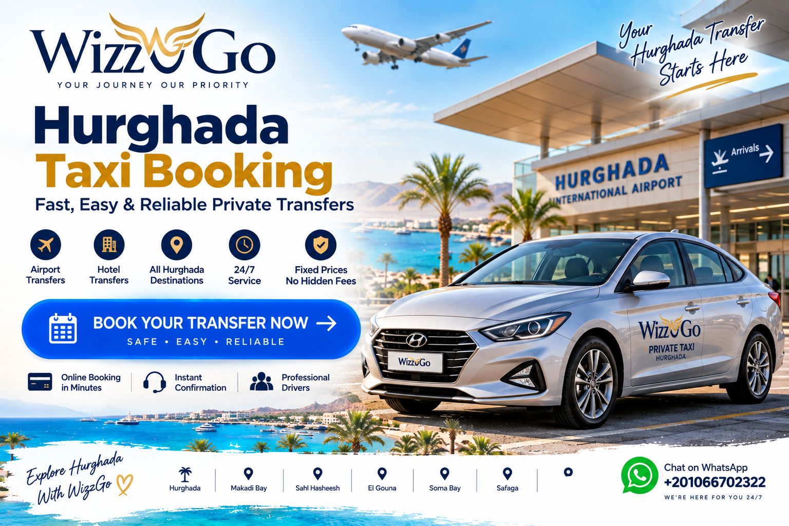 Hurghada Taxi Booking - WizzGo Private Taxi and Airport Transfer