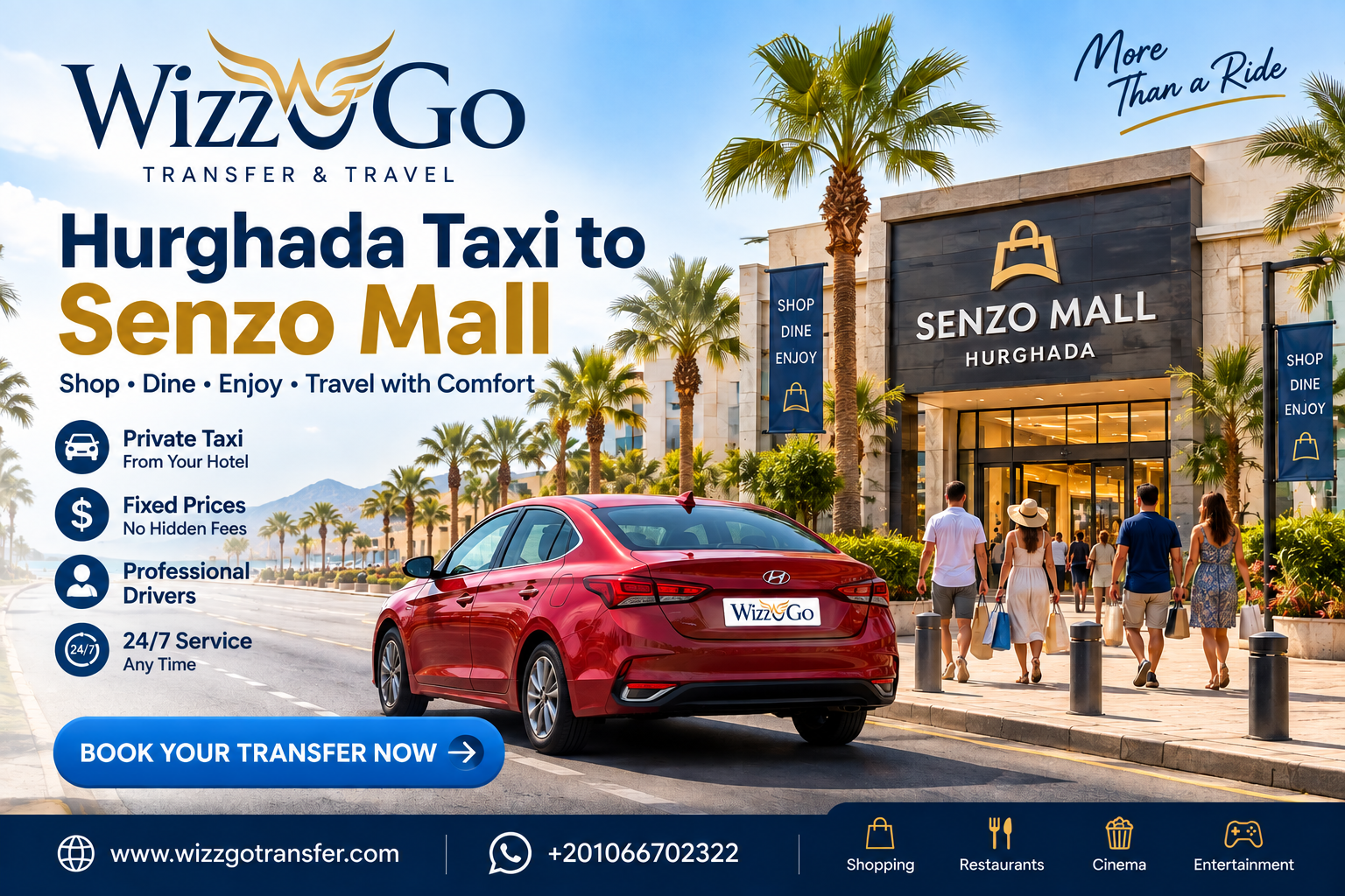Hurghada Taxi to Senzo Mall private transfer
